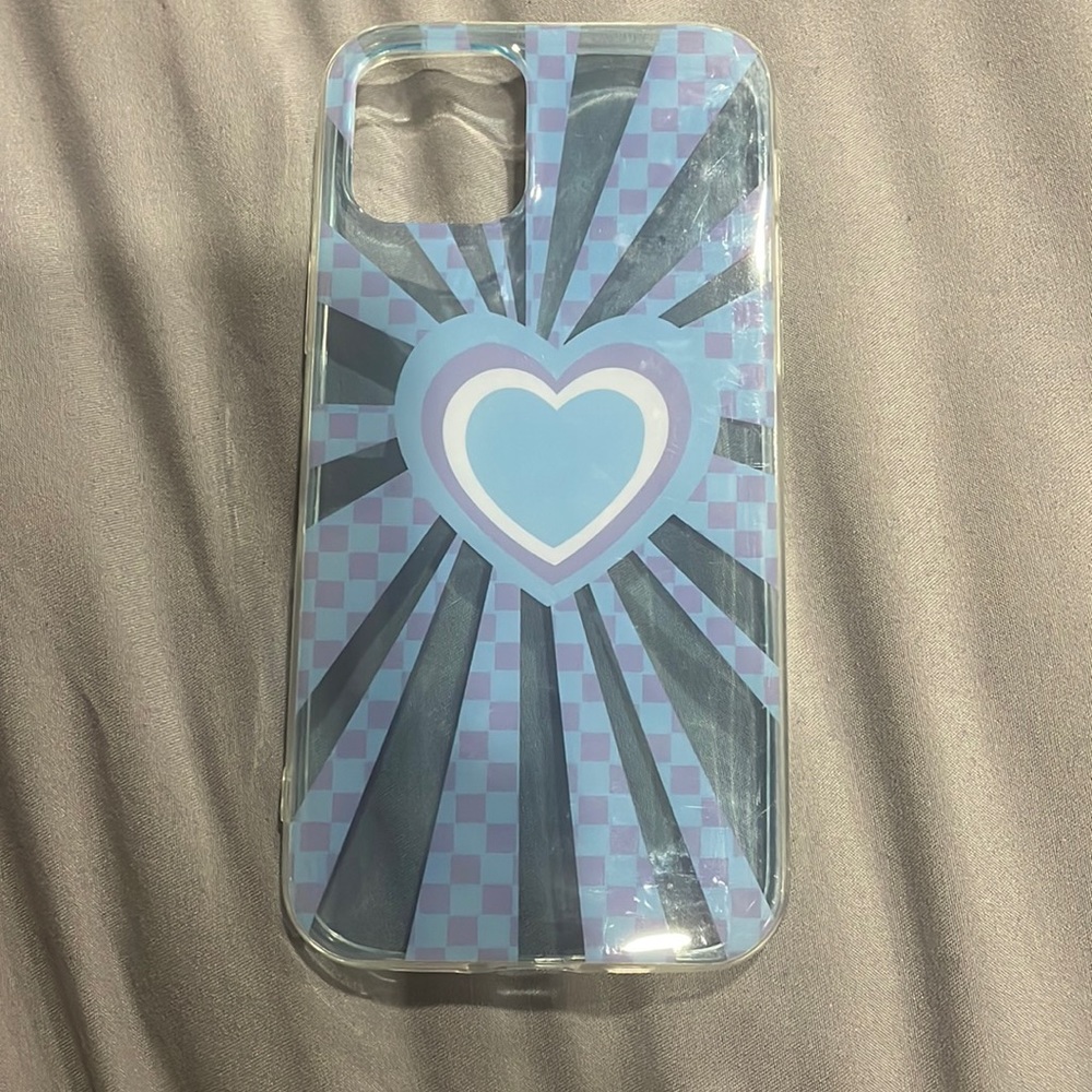 Blue heart iPhone 12 case